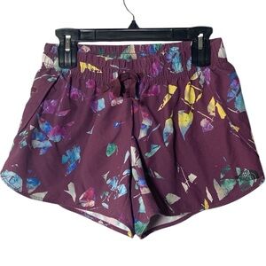 The North Face Classic V Shorts Women’s Small Purple Printed Pull On Drawstring